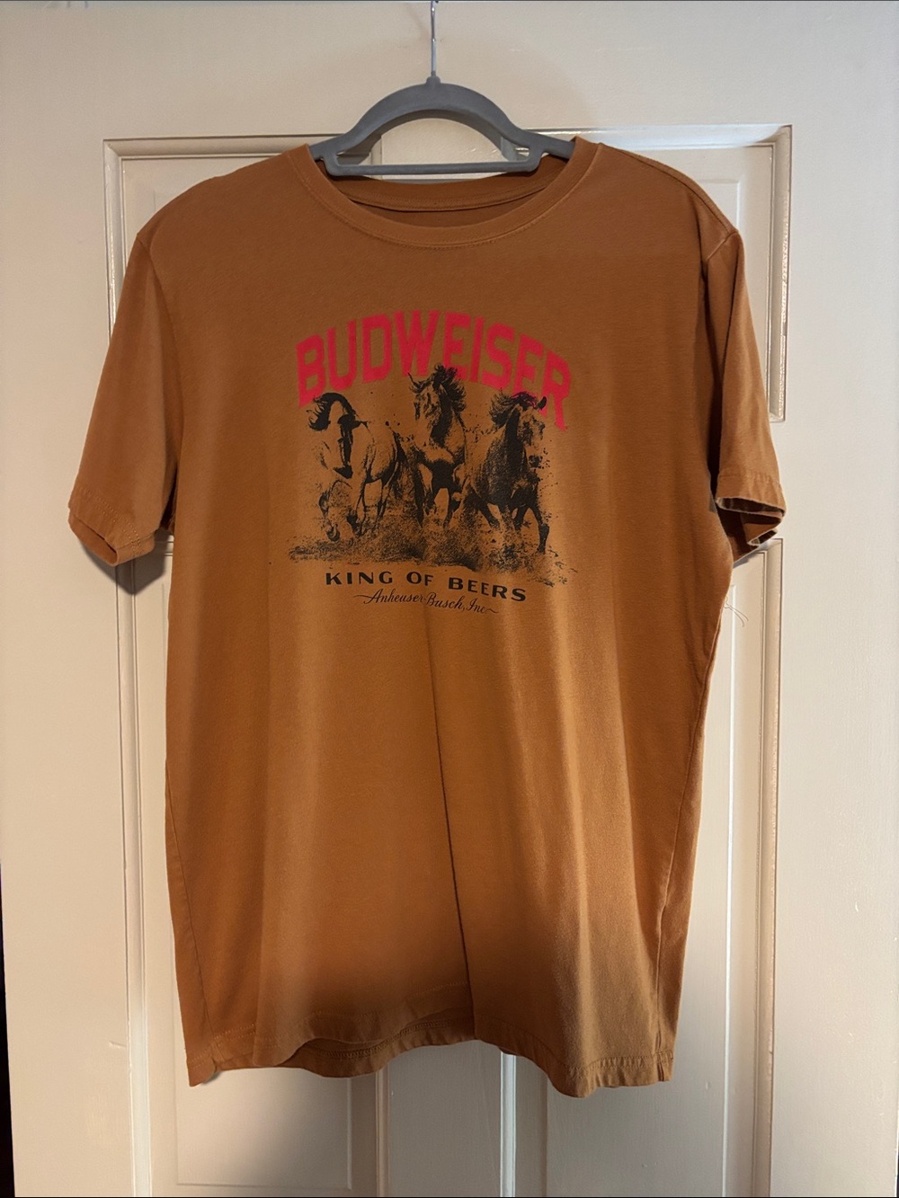 Budweiser Brown Short-Sleeve Tee with Red Logo